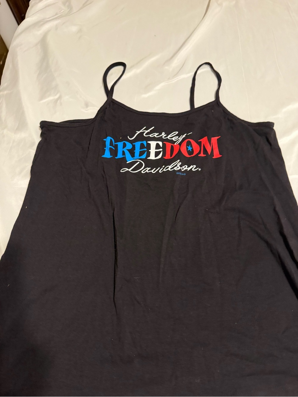 Harley-Davidson Black Tank Top with Red & Blue FREEDOM Graphic